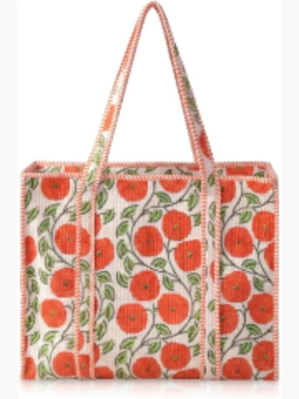 100% Cotton Quilted Tote Bag for Women, Large Travel Beach Work Shoulder Tote